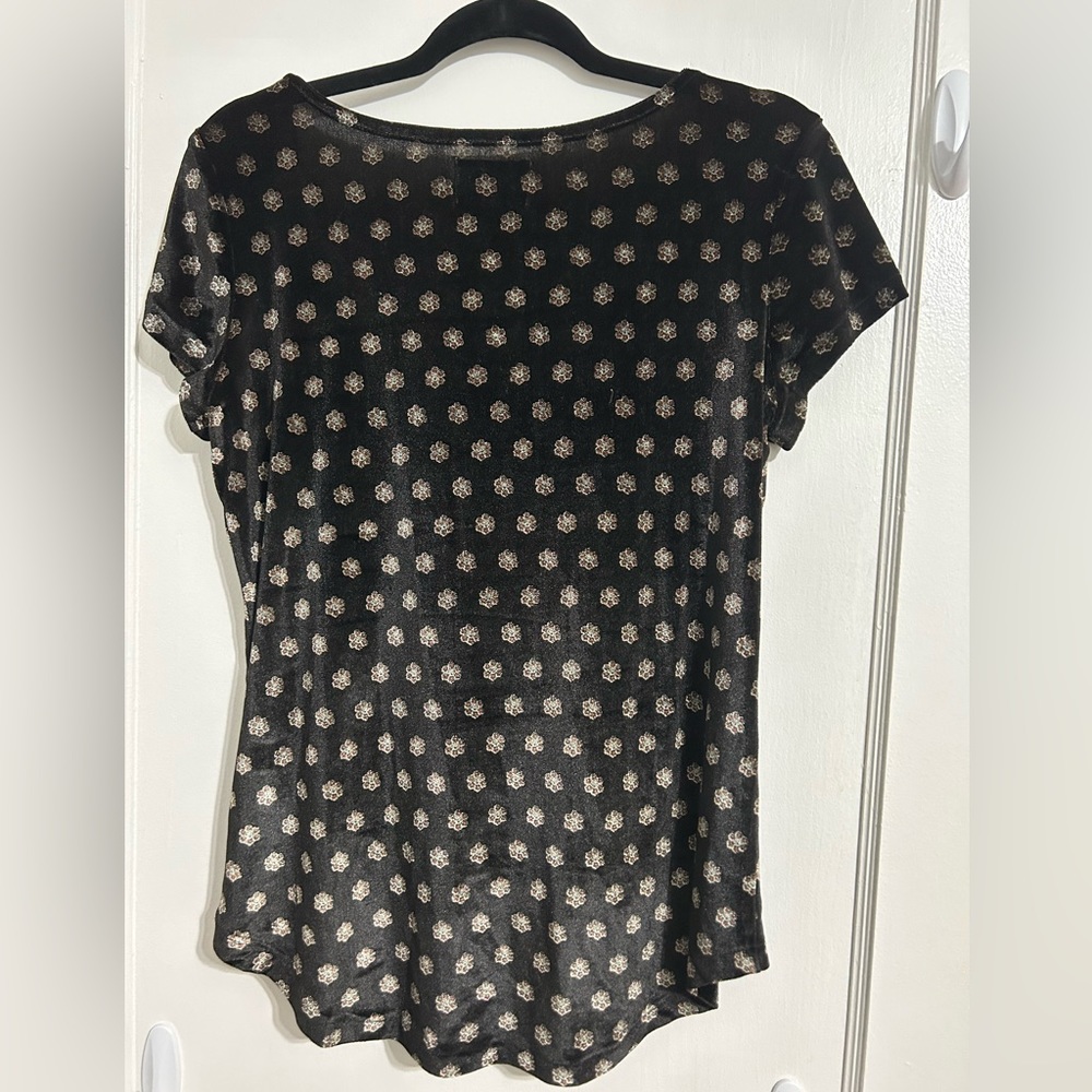 Lucky Brand Holly Flock Womens Short Sleeve Blouse size small